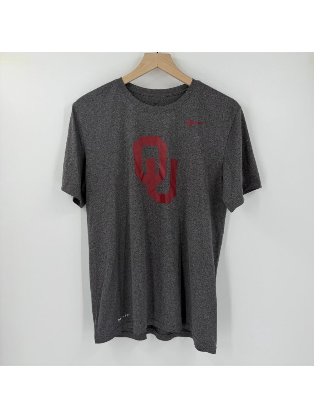 Nike Dri-Fit Univ. of Oklahoma Sooners Gray Logo T-Shirt Size M